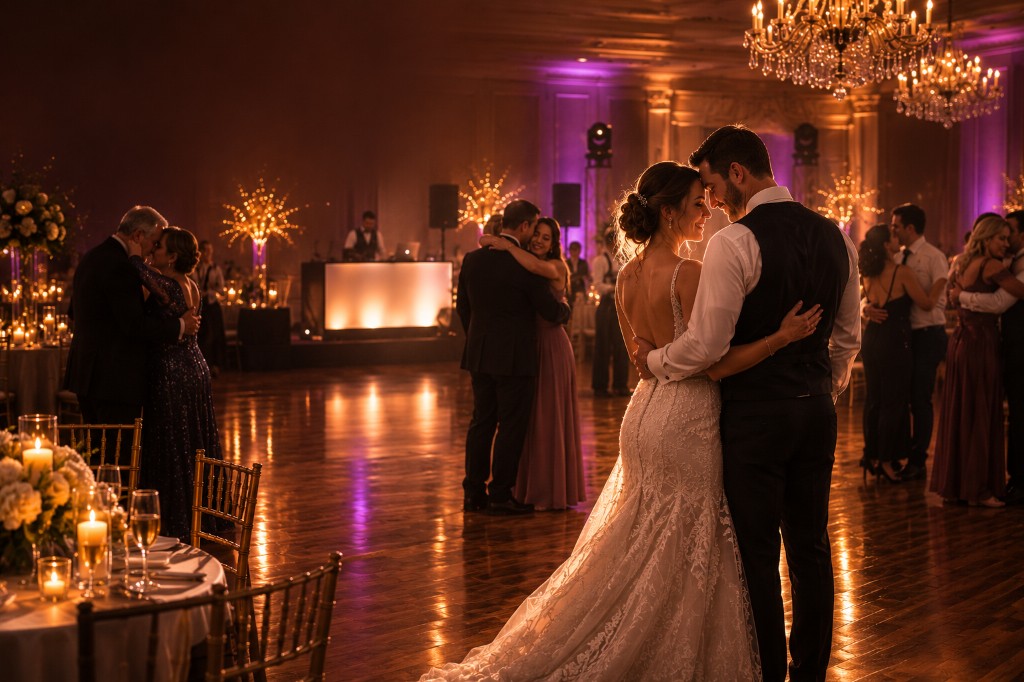 Couple dancing during the last song of the night